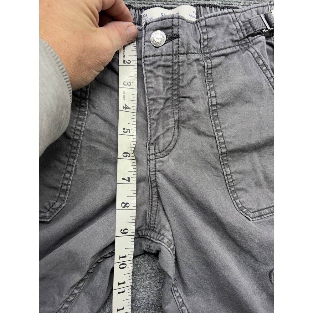 Hollister Low Rise Baggy Cargo Pants Women’s Size 000R Gray Grunge Distressed - Picture 6 of 11